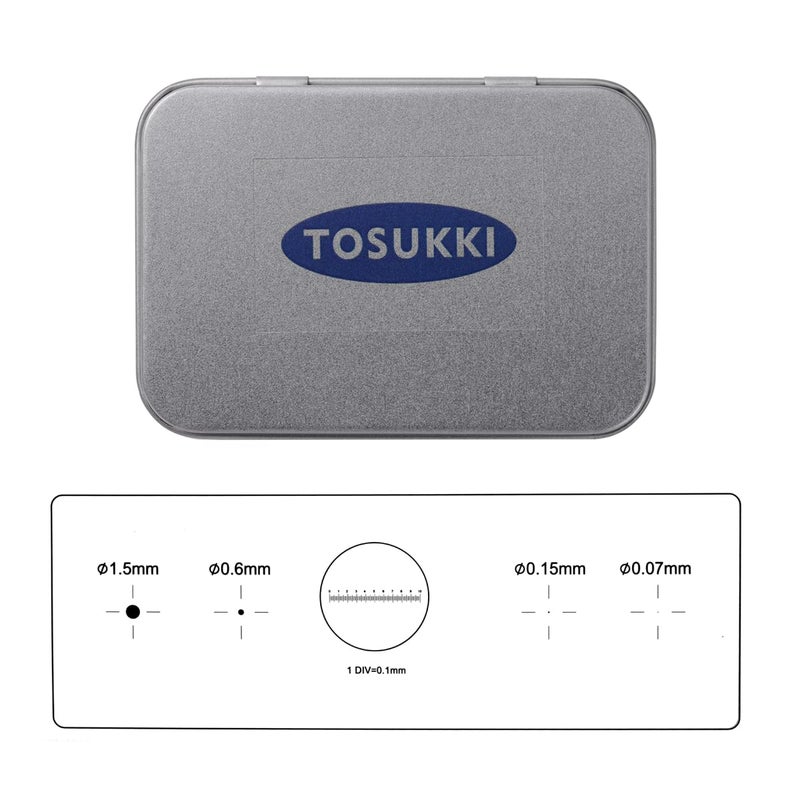 TOSUKKI Microscope Calibration Ruler Slide,4-Scales and 0.1mm Line Resolution,Microscope Calibration Grid/Microscope Camera Calibration Slide/Microscope Reticle/Micrometer Ruler for Microscope - Image 3